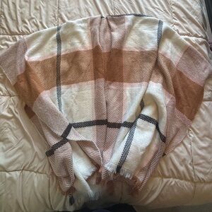 Cozy Plaid Women's Sweater - Brown and Cream
